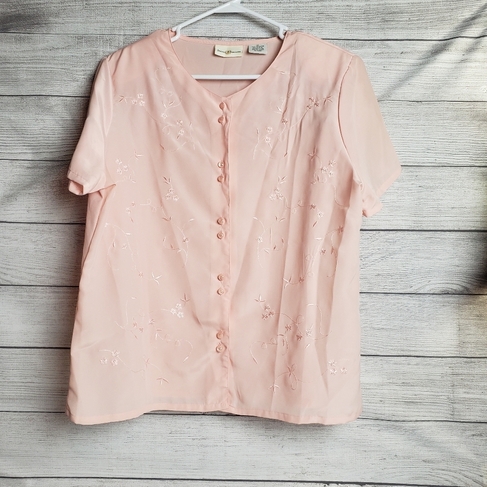 Women's Sz 16 Jaclyn‎ Smith Eyelet Blouse